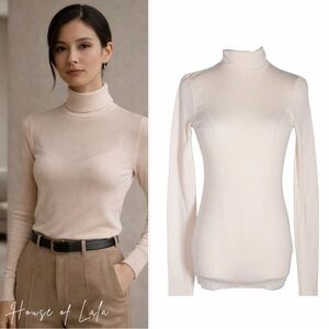 COS Merino Wool Sheer Turtleneck – Minimalist Modern Neutral Essential